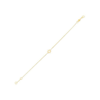 14k Yellow Gold Star of David Bracelet-0