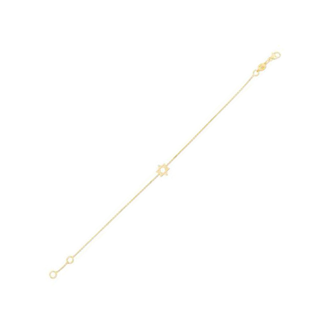 14k Yellow Gold Star of David Bracelet-0