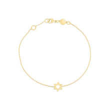 Load image into Gallery viewer, 14k Yellow Gold Star of David Bracelet-1
