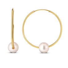 Load image into Gallery viewer, 14k Yellow Gold Round Endless Pearl Earring-0
