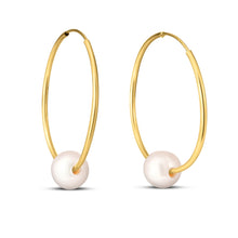 Load image into Gallery viewer, 14k Yellow Gold Round Endless Pearl Earring-1
