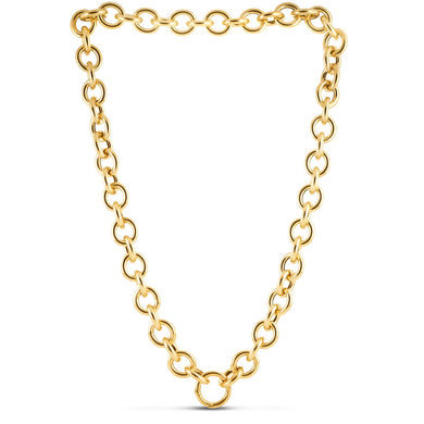 14k Yellow Gold Round Link Chain Necklace-0