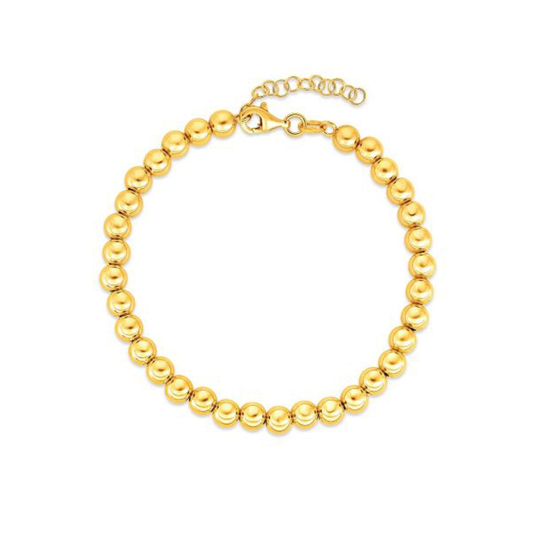 14k Yellow Gold Bead Chain Necklace(5mm)-0