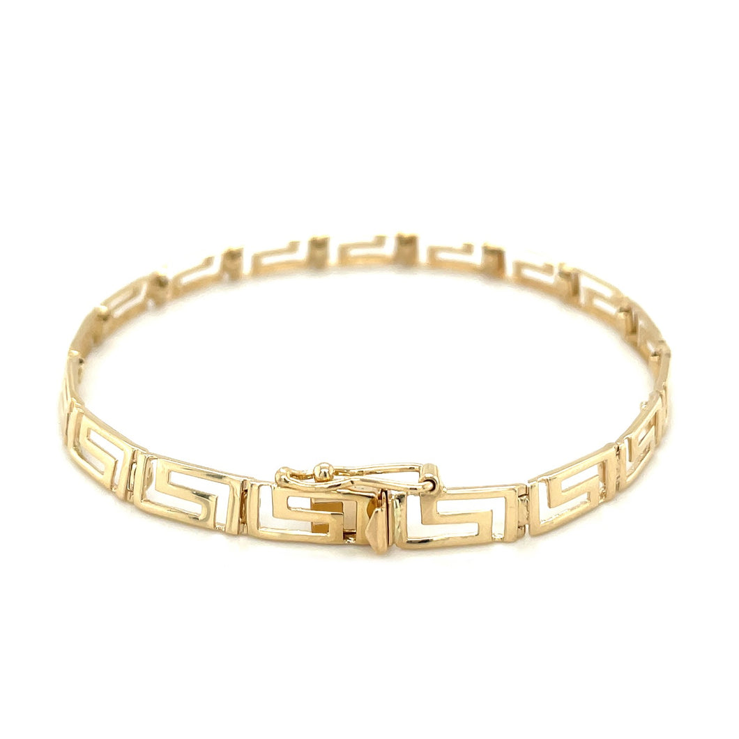 14k Yellow Gold Fancy Greek Key Motif Bracelet