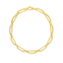 Load image into Gallery viewer, 14k Yellow Gold 7 1/4 inch Bombay Paperclip Chain Bracelet-1
