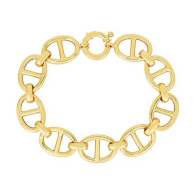 14k Yellow Gold High Polish Mariner Link Bracelet (13.0mm)-0