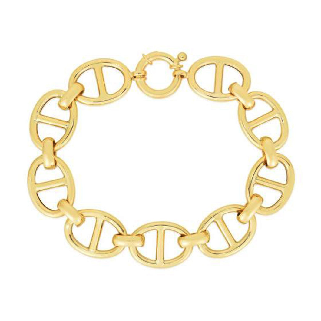 14k Yellow Gold High Polish Mariner Link Bracelet (13.0mm)-0