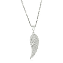 Load image into Gallery viewer, Sterling Silver with Large Textured Angel Wing Pendant
