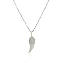 Load image into Gallery viewer, Sterling Silver with Large Textured Angel Wing Pendant
