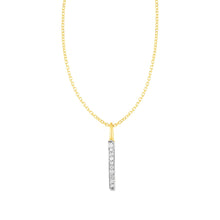 Load image into Gallery viewer, 14k Yellow Gold Bar Pendant with Diamonds
