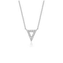 Load image into Gallery viewer, Diamond Inverted Triangle Pendant in 14k White Gold
