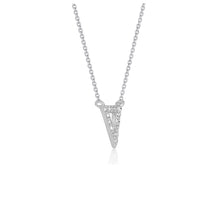 Load image into Gallery viewer, Diamond Inverted Triangle Pendant in 14k White Gold
