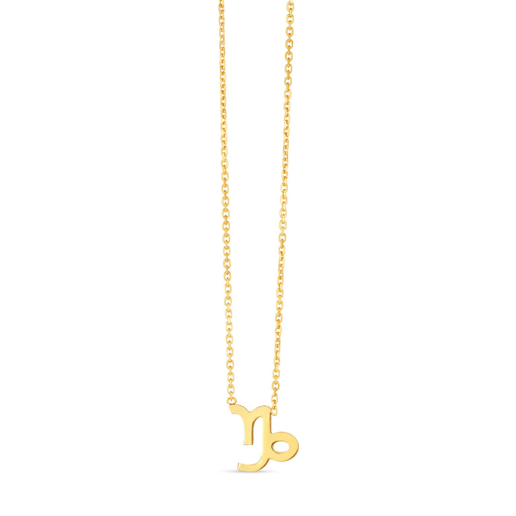 14K Yellow Gold Capricorn Necklace-0