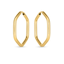 Load image into Gallery viewer, 14k Yellow Gold Endless Hexagon Hoop Earrings-1
