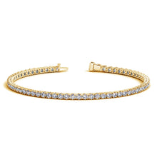 Load image into Gallery viewer, Lab Grown Round Diamond Tennis Bracelet in 14k Yellow Gold (3 cctw F/G  VS2/SI1)-0
