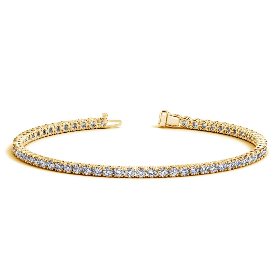 Lab Grown Round Diamond Tennis Bracelet in 14k Yellow Gold (3 cctw F/G  VS2/SI1)-0