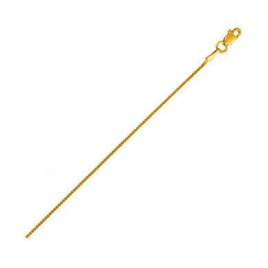 14k Yellow Gold Round Wheat Chain 0.80mm-0