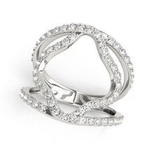 Load image into Gallery viewer, 14k White Gold Diamond Flower Style Dual Band Ring (5/8 cttw)
