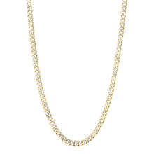 Load image into Gallery viewer, 14k Yellow Gold White Pave High Polish Modern Lite Miami Cuban Chain (6.5mm)
