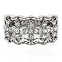 Load image into Gallery viewer, Diamond Studded Four Leaf Clover Motif Ring in 14k White Gold (1/4 cttw)
