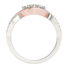 Load image into Gallery viewer, 14k White And Rose Gold Infinity Style Two Stone Diamond Ring (5/8 cttw)
