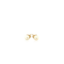 Load image into Gallery viewer, 14k Yellow Gold Freshwater Cultured White Pearl Stud Earrings (4.0 mm)
