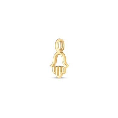 14k Yellow Gold Mini Hamsa Charm-0