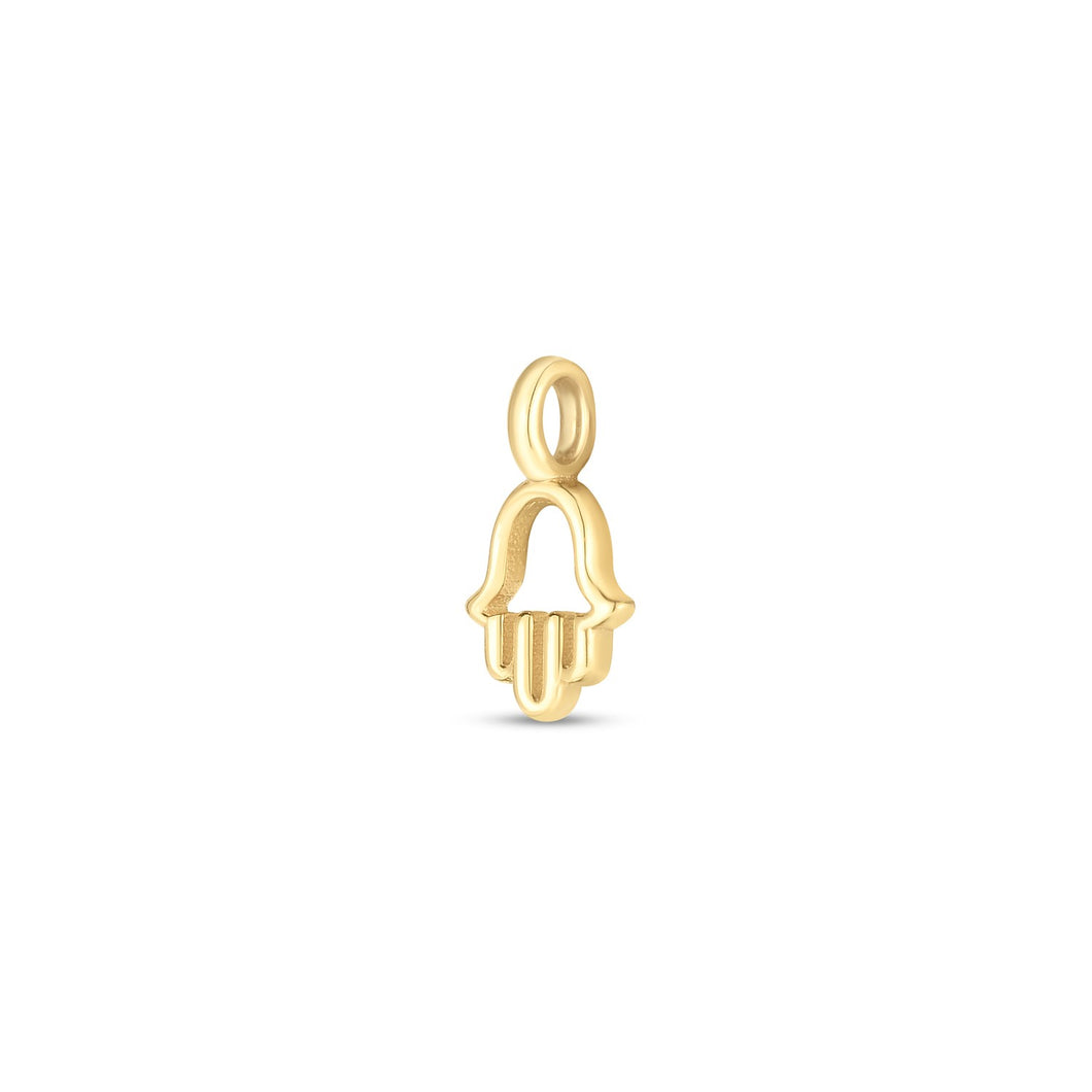 14k Yellow Gold Mini Hamsa Charm-0