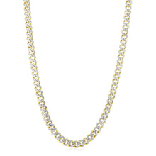 Load image into Gallery viewer, 14k Yellow Gold White Pave High Polish Modern Lite Miami Cuban Chain (8.0mm)
