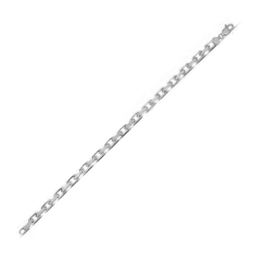 4.8mm 14k White Gold French Cable Chain Bracelet-0