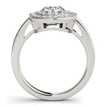 Load image into Gallery viewer, 14k White Gold Round with Two-Row Halo Diamond Engagement Ring (1 1/2 cttw)
