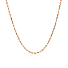 Load image into Gallery viewer, 14k Rose Gold Solid Diamond Cut Rope Chain 1.5mm
