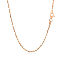 Load image into Gallery viewer, 14k Rose Gold Solid Diamond Cut Rope Chain 1.5mm
