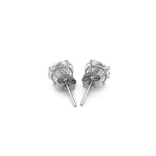 Load image into Gallery viewer, 14k White Gold Stud Earrings with White Hue Faceted Cubic Zirconia
