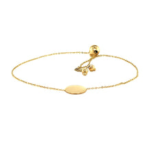 Load image into Gallery viewer, Adjustable Bracelet with Shiny Circle in 14k Yellow Gold
