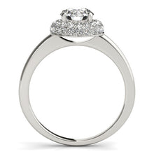 Load image into Gallery viewer, Diamond Engagement Ring with Pave Halo Stones in 14k White Gold (1 3/8 cttw)
