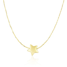 Load image into Gallery viewer, 14k Yellow Gold Necklace with Shiny Puffed Sliding Star Charm
