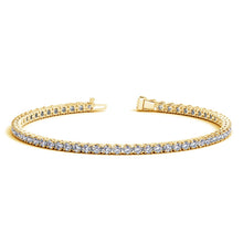 Load image into Gallery viewer, Lab Grown Round Diamond Tennis Bracelet in 14k Yellow Gold (4 cctw F/G  VS2/SI1)-0
