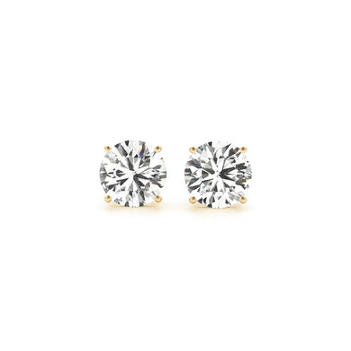 3 cttw Certified IGI Lab Grown Round Diamond Stud Earrings 14k Yellow Gold (G/VS2)-0