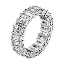 Load image into Gallery viewer, Emerald Cut Lab Grown Diamond Eternity Ring in 14k White Gold (3 cttw FG/VS2)-3
