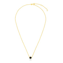 Load image into Gallery viewer, 14k Yellow Gold 17 inch Necklace with Round Onyx
