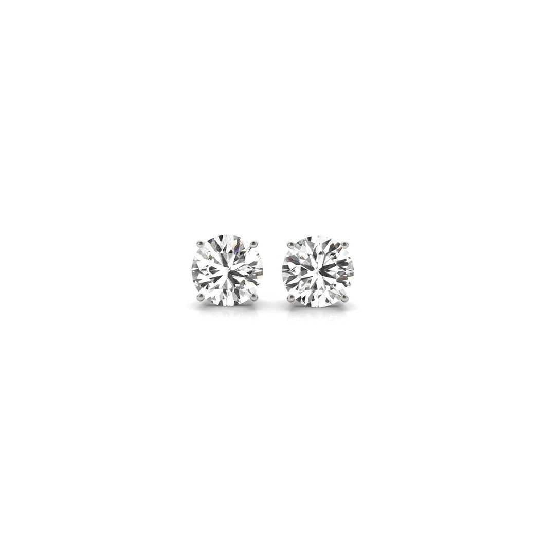 1 cttw Certified IGI Lab Grown Round Diamond Stud Earrings 14k White Gold (G/VS2)-0