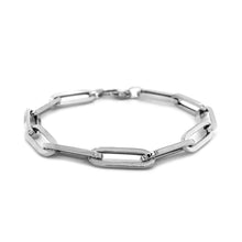 Load image into Gallery viewer, 14K White Gold Extra Wide Paperclip Chain Bracelet
