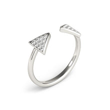 Load image into Gallery viewer, 14k White Gold Diamond Arrowhead Open Ring (1/5 cttw)
