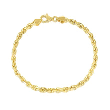 Load image into Gallery viewer, 5.0mm 10k Yellow Gold Solid Diamond Cut Rope Bracelet
