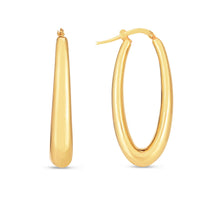 Load image into Gallery viewer, 14k Yellow Gold Elongated Oval Hoops-0
