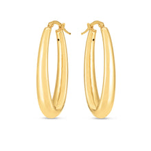 Load image into Gallery viewer, 14k Yellow Gold Elongated Oval Hoops-1
