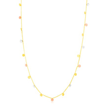 Load image into Gallery viewer, 14K Tri Color Necklace with Dangling Circles
