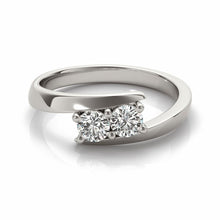 Load image into Gallery viewer, 14k White Gold Round Two Stone Common Prong Diamond Ring (1/2 cttw)
