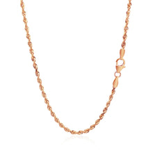 Load image into Gallery viewer, 2.5mm 14k Rose Gold Solid Diamond Cut Rope Chain-2
